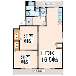 上近見 徒歩7分 3階の物件間取画像